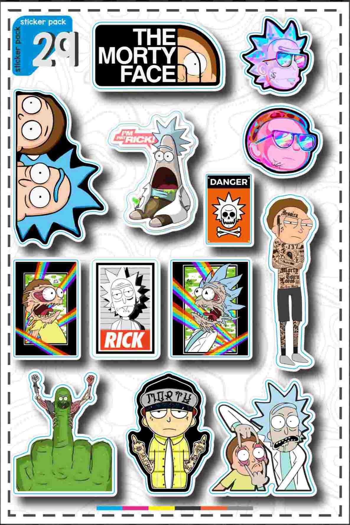 پک استیکر طرح انیمیشن Rick and Morty _ کد Blue 29