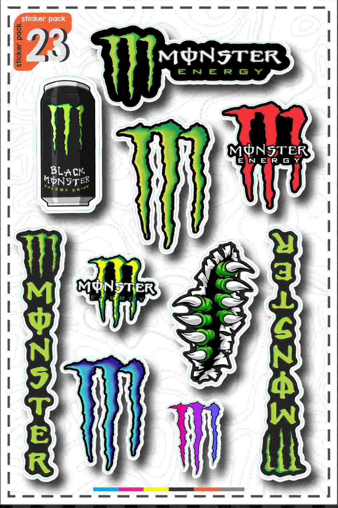 پک استیکر طرح نوشیدنی Monster _ کد Orange 23